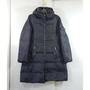 MICHAEL KORS coat parka hood puffer down outerwear mid thigh warm gray LARGE